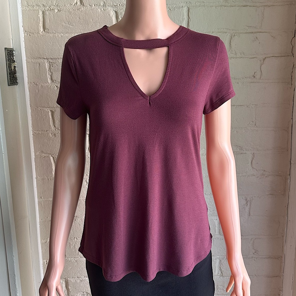 Self Esteem size medium purple basic comfy stretchy top blouse